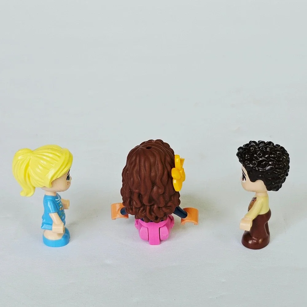 Lego Friends Mini Doll Hair Replacement Pieces Blonde Brown Curly Lot 3pc